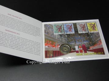 Vatikan 2 Euro 2013 Sedisvakanz im offiziellen Numisbrief, Postzegels en Munten, Verzenden