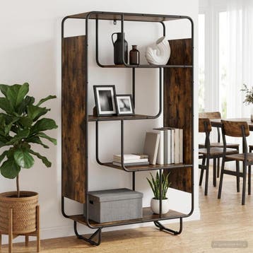 vidaXL buffetkast Gerookt eiken 80 x 37,5 x 144 cm Bewerkt, Minder dan 50 cm, Verzenden, Nieuw, Minder dan 100 cm