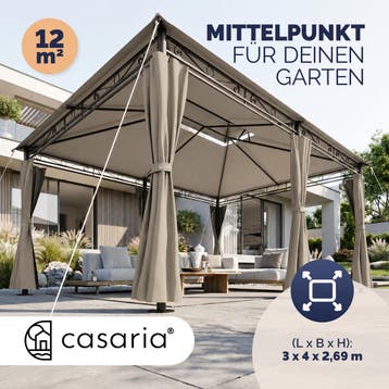 Paviljoen Topaz Taupe 3x4m UV-bescherming 50+ (3x4 meter), Verzenden, Nieuw