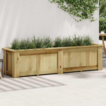 vidaXL Plantenbak verhoogd 196x50x50 cm geïmpregneerd, Verzenden, Minder dan 60 cm, Nieuw, Hout