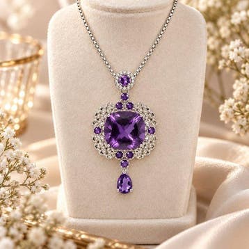 Zonder minimumprijs - Halsketting Verguld Amethist - Topaas, Sieraden, Tassen en Uiterlijk, Nieuw