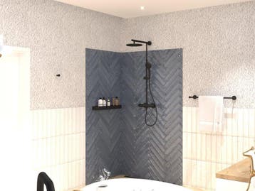 Wandtegel Rak Frammenti Kleinformaat Blauw Glans 7,5x40, 40 tot 60 cm, Nieuw, 10 m² of meer, Wandtegels