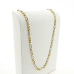 Bicolor gouden Figaro schakelketting, Ophalen of Verzenden, Gebruikt, Overige kleuren, Goud