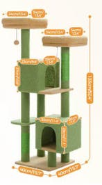 Cactus Krabpaal 133 cm – Kattenboom met Condos en Sisal, Verzenden, Nieuw