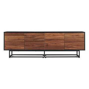 Commode Boxholm dressoir 180x30x56 cm zwart en walnootkleuri, Verzenden, Nieuw