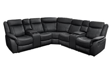 Cinema fauteuil HOLLYWOOD 5-zits kunstleer zwart - 47590, Ophalen of Verzenden, Nieuw