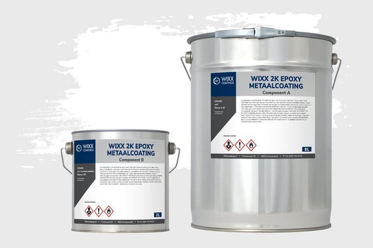 Wixx 2K Epoxy Metaalcoating Wit 10L, Doe-het-zelf en Verbouw, Verf, Beits en Lak, Verf, Wit, Nieuw, 5 tot 10 liter, Verzenden