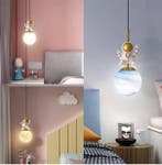 LED Astronaut Hanglamp – Maan Kroonluchter Kinderkamer, Verzenden, Nieuw