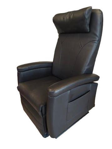 Fitform vario 570 sta op stoel in zwart kunst leer, Fitform sta op en relaxstoelen, de beste kwaliteit!, Gebruikt, Minder dan 75 cm
