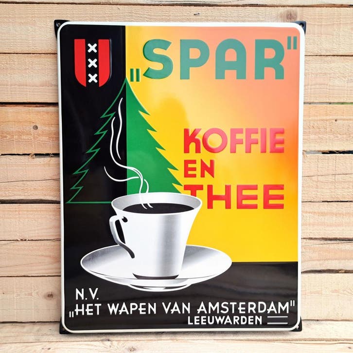 Spar Koffie en Thee reclamebord, Verzamelen, Merken en Reclamevoorwerpen, Verzenden