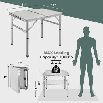 Draagbare Opvouwbare Tafel - Aluminium, Hoogte Verstelbaar v, Verzenden, Nieuw