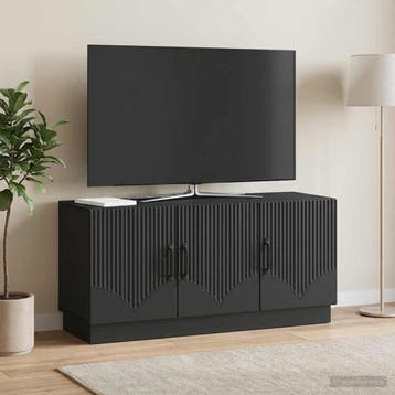 vidaXL TV-kast Zwart 99 x 34,5 x 47 cm Bewerkt hout, Minder dan 50 cm, Verzenden, Nieuw, Minder dan 100 cm