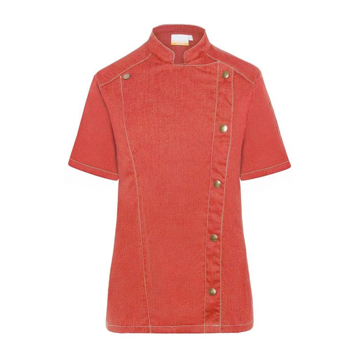 GGM Gastro | KARLOWSKY | Korte Mouw Dames Koksjas Jeans |, Huis en Inrichting, Keuken | Textiel, Rood, Nieuw, Overige typen, Verzenden
