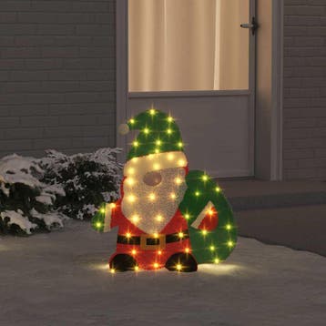 vidaXL Verlichte Kerstman 60 LEDs Warmwit 70 x 62 cm, Diversen, Kerst, Verzenden, Nieuw