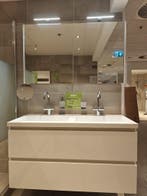 Showmodel badmeubel 120cm glans wit greeploos - 0037, Huis en Inrichting, Badkamer | Badkamermeubels, Ophalen, Nieuw, 100 tot 150 cm