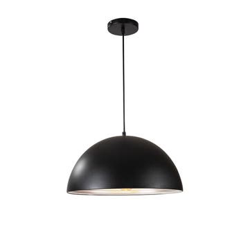 Hanglamp Zwart met Zilveren Binnenkant 40 cm - Scaldare Luca, Huis en Inrichting, Lampen | Hanglampen, Ophalen of Verzenden, Nieuw