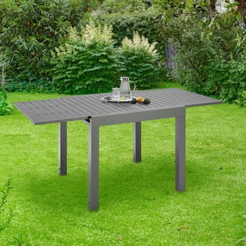 Uitklapbare Tuintafel Laki - 70 x 70 cm - Antraciet - Alumin, Tuin en Terras, Verzenden, Nieuw