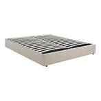 Tweepersoonsbed Nola met bedbodem linnen 200x180 cm beige [e, Verzenden, Nieuw