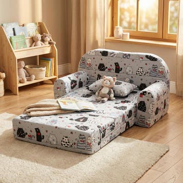 Mini Sofa Kinder Slaapbank | Wasbare Hoes | Laatste Stuks!, Nieuw, 70 tot 85 cm, Ophalen of Verzenden, Minder dan 140 cm