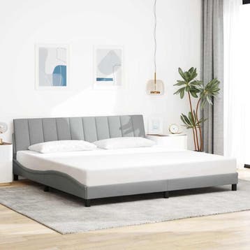 vidaXL Bedframe zonder matras Hanko stof lichtgrijs, Verzenden, Overige maten, 200 cm, Nieuw