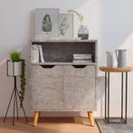 vidaXL Dressoir 60x30x72 cm bewerkt hout betongrijs, Huis en Inrichting, Kasten | Dressoirs, Verzenden, Nieuw, 50 tot 100 cm, 25 tot 50 cm