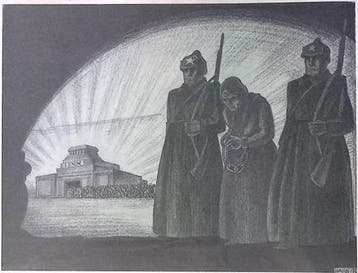 Nadezhda Krupskaya wordt gevangen genomen op spotprent, Antiek en Kunst, Verzenden