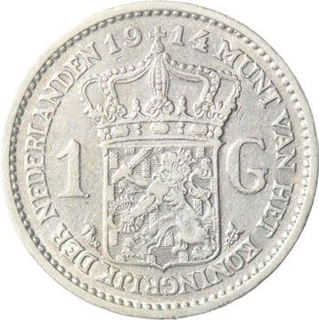 Nederland. Wilhelmina. 1 Gulden 1914 (Zonder minimumprijs)