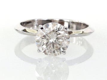Zonder minimumprijs - Verlovingsring - 14 karaat Witgoud -, Sieraden, Tassen en Uiterlijk, Antieke sieraden