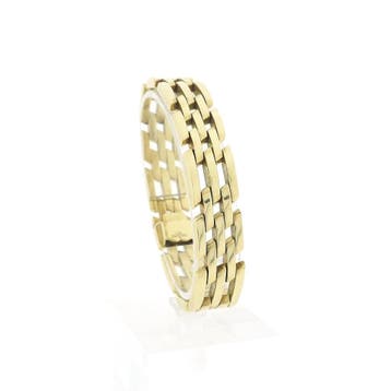 Gouden Bismarck schakelarmband, Sieraden, Tassen en Uiterlijk, Armbanden, Ophalen of Verzenden, Gebruikt, Goud, Goud