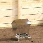 vidaXL Kip voerbak Zilver 30 x 30 x 39 cm Gegalvaniseerd, Verzenden, Nieuw
