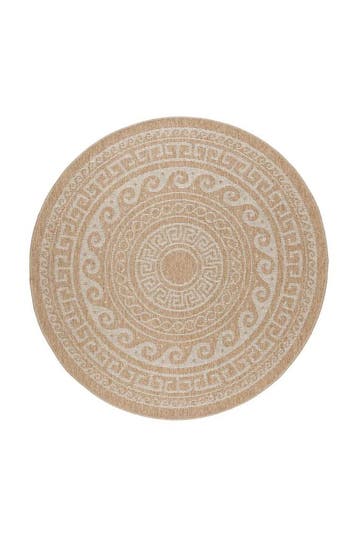 Rond Buitenkleed | Comilla | Etnisch | Beige | 80x80 cm, Verzenden, Nieuw