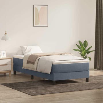 vidaXL Boxspring zonder matras fluweel donkergrijs 90x220 cm, Huis en Inrichting, Eenpersoons, Verzenden, Nieuw, Stof