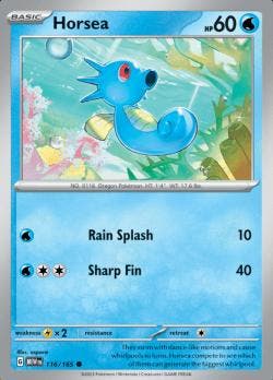 Horsea 116/165 reverse holo pokemon 151, Ophalen of Verzenden, Nieuw, Losse kaart, Foil