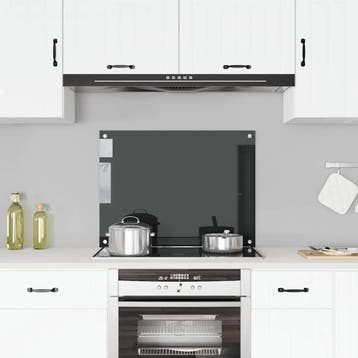 vidaXL Spatscherm keuken 80x60 cm gehard glas zwart, Huis en Inrichting, Verzenden, Nieuw