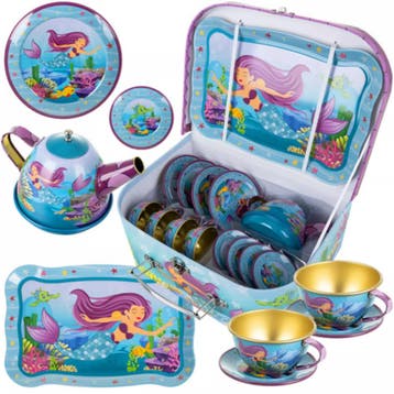 Ruhhy theeset kinderen 9-delig – metalen zeemeermin thees., Huis en Inrichting, Keuken | Keukenbenodigdheden, Ophalen of Verzenden