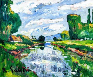 René Sautin (1881-1968) - La Risle Maritime à la sortie de