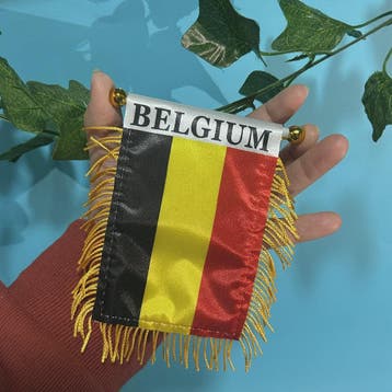 Belgische Mini Vlag voor Auto Raam - 8x12cm Polyester, Dubbe, Verzenden, Nieuw