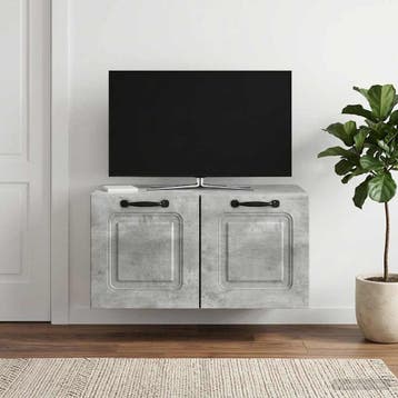 vidaXL Wandbeugel TV-kast Betongrijs 59,5 x 41 x 30 cm, Minder dan 50 cm, Verzenden, Nieuw, Minder dan 100 cm