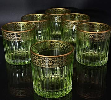 Artemisia - Drinkset (6) - Kristal, gouden zecchino - Whisky