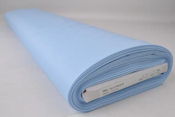 Lichtblauw waterafstotende canvas stof  - 10 of 50 meter rol, Blauw, 120 cm of meer, Ophalen of Verzenden, Polyester