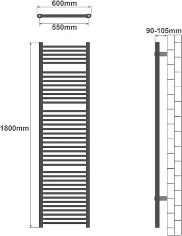 Badkamer radiator - Handdoekradiator - Verwarming Badkamer -, Doe-het-zelf en Verbouw, Verzenden, Zo goed als nieuw