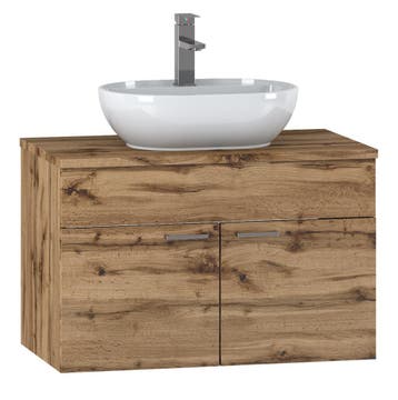 Wastafelkast Colorado 80 x 46 x 52 cm - Eiken - Badmeubel, Verzenden, Nieuw, Wastafelkast