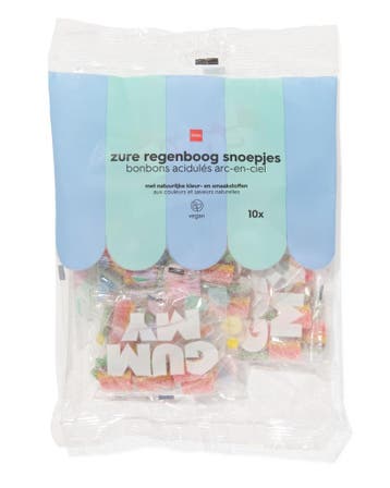 HEMA Regenboog zure matjes uitdeelzak - 10 stuks, Verzenden, Nieuw