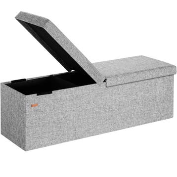 Bank Licht Grijs 115x38x38cm met Scharnierend Deksel, Verzenden, Nieuw