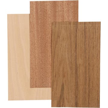 Bamboe fineer, vel 12x22 cm, dikte 0,75 mm, 3 vel/ 1 doos, Nieuw