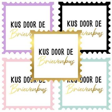 10x Sticker Postzegel Kus door de brievenbus (Stickers), Ophalen of Verzenden, Nieuw, Meerdere stickers