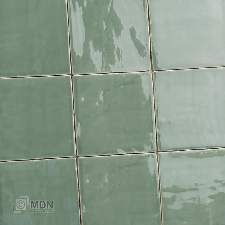 Oud Makkum jade groene handvorm tegels 13x13 cm, Doe-het-zelf en Verbouw, Tegels, Nieuw, Verzenden
