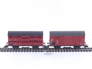 Schaal H0 Fleischmann 5020 & 5029 set van 2 goederenwagen..., Gelijkstroom, Fleischmann, Overige typen, Ophalen of Verzenden