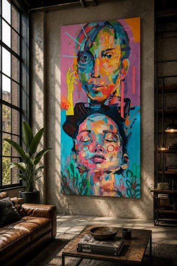 Daniel Jonez - “Tango” Acrylic on canvas - 160 x 80 cm