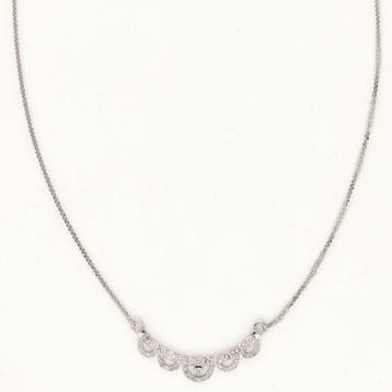Halsketting - 14 karaat Witgoud Diamant (Natuurlijk), Sieraden, Tassen en Uiterlijk, Kettingen, Nieuw
